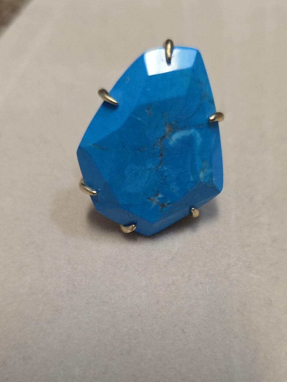Kendra Scott Megan Coctail Ring In Blue Howlite And Gold - Size 8